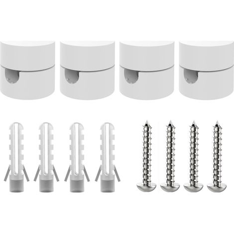 Lot de 4 broches murales et de plafond en deux parties blanches pour (1/5)
