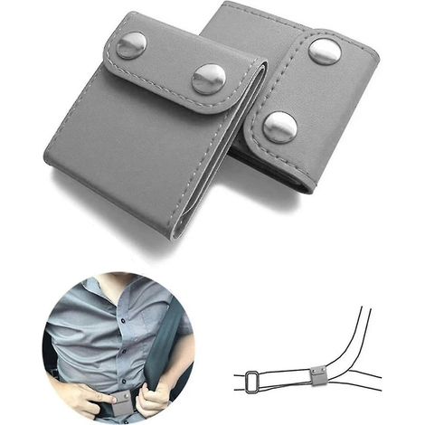Ajusteur de ceinture de sécurité, clips universels pour housse de ceinture de sécurité de véhicule, protection confortable pour les épaules et la nuque, positionneur de sangle de verrouillage (gris, 2