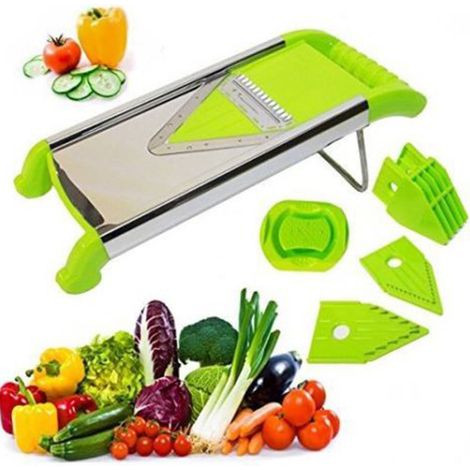 Trade Shop - Cortadora De Verduras Mandolina Cortadora Multiusos Con Cuchilla De Acero Inoxidable -