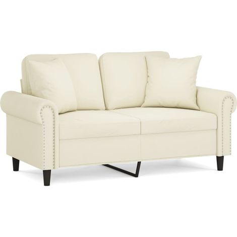 Maison Exclusive - Divano a 2 Posti con Cuscini Crema 120 cm in Velluto
