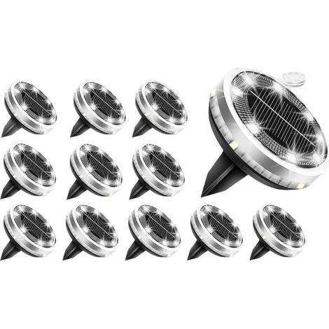 Nouvelle Lampe Solaire Encastrable Sol à Éclairage Latéral, LED Blanche, Lot de 1, Décoration Jardin Chemin Extérieur (1/5)