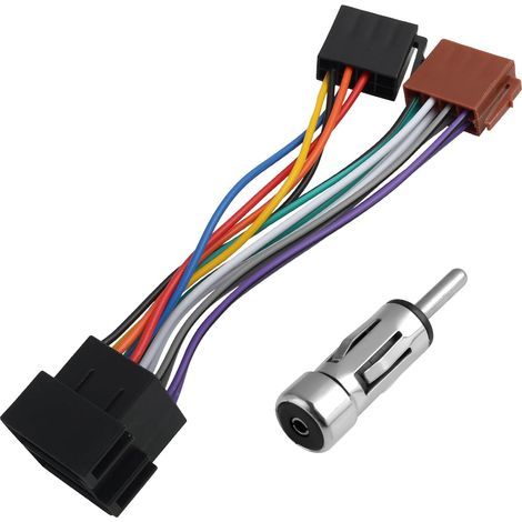 Set di adattatori per autoradio, adattatore radio universale, adattatore stereo per auto di ricambio ISO + connettore adattatore radio di prolunga (1/5)