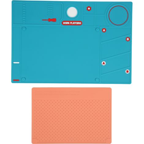Tapis de soudure résistant à la chaleur 2 pièces, antistatique, ignifuge, en silicone, pour réparation de microscope et téléphone portable (1/5)