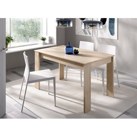 Dmora - Mesa fija Censo, Mesa de comedor multiusos, Mesa rectangular para la cocina o el comedor, 139x81h77 cm, Roble (1/4)