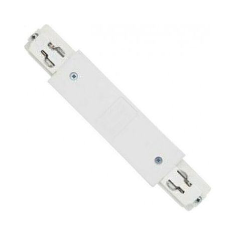 Alimentation centrale blanc L120mm pour rail monophasé 3 allumages 230V/440V 16A TRAJECTOIRE 230601