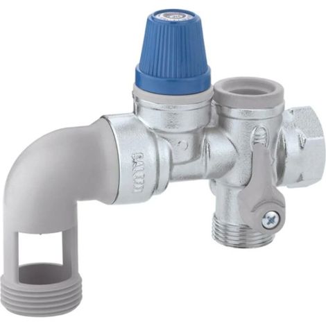 Thermador – Groupe de sécurité pour chauffe-eau – Vanne d'arrêt et clapet anti-retour 1" – Installation horizontale – Acier inoxydable – Pmax 10 bar (1/8)