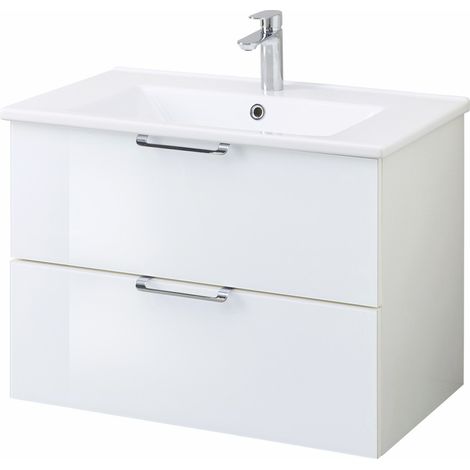 Pelipal Waschbecken mit Unterschrank München weiß glanz 75 x 52 cm (1/3)