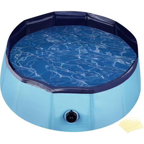 1 Piscine Pour Chien Pliable,Pvc Diamètre 80 Cm Hauteur 20 Cm Antidérapant Jardin
