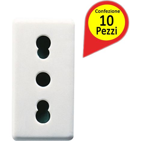 Prese bivalenti incasso gewiss gw20203 16a 2p+t confezione pezzi 10