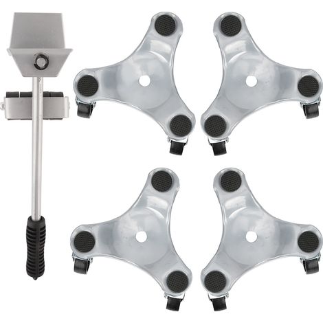 [JAMAIS UTILISÉ]Kit de transport de meubles avec plaque de levage argentée pour objets lourds supportant jusqu'à 120 kg (1/5)