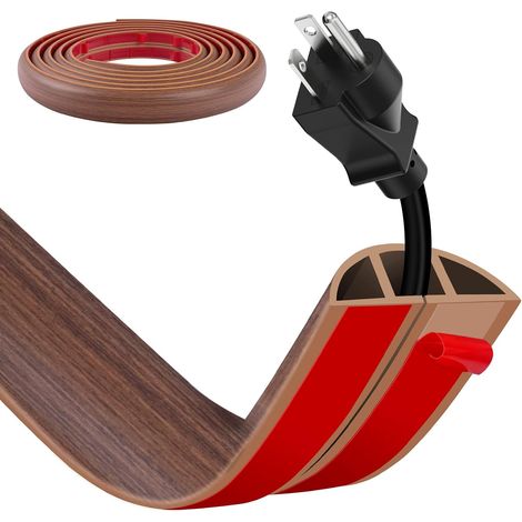 Passe Cable Sol Cache Fil Électrique Auto-Adhésif 1M - Petit Canal de Câble Flexible en PVC pour Bureau, Maison, Concert - Protection des Fils et Prévention des Trébuchements (1/5)