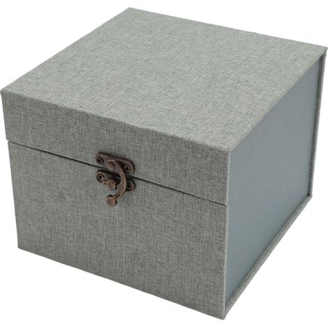 Aufbewahrungsbox für Kugelgelenkpuppenköpfe aus Leinenstoff, Schutzhülle für Puppenköpfe im Maßstab 1:3, Grau/Grün (1/5)