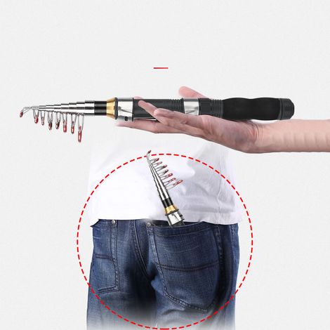 Canne à pêche courte portable pour pêche en mer et sur glace, modèle compact 28049-100 (1.9m)