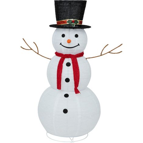 Fééric Lights And Christmas – Déco lumineuse bonhomme de neige 100 LED blanc 120 cm – Éclairage LED économe – Installation facile pour intérieur et extérieur (1/2)