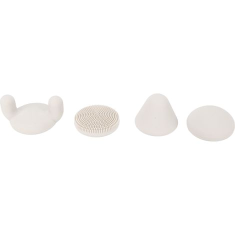 Lot de 4 têtes de massage de remplacement en silicone gris clair, soulage la fatigue, appareil de massage profond des tissus, embout sûr et doux (1/5)