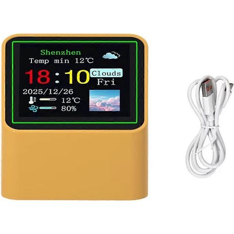 Intelligente, tragbare WLAN-Wetterstation mit Temperatur-, Luftfeuchtigkeits- und Zeitanzeige, Alarmfunktion und Tischdekoration STV08 A (1/5)