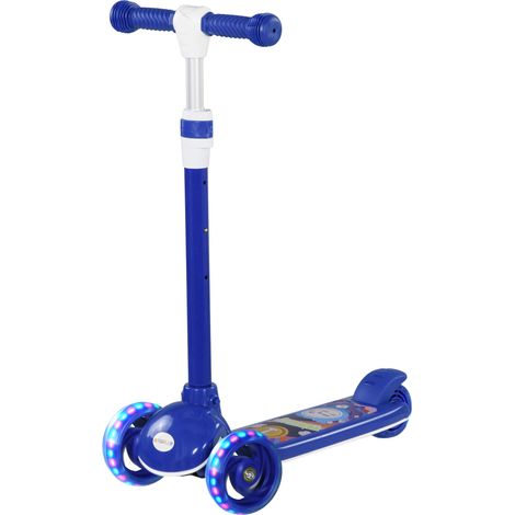 Trottinette enfant 3 Roues Lumineuses LED Hauteur Guidon réglable frein à Friction arrière de 2 à 6 ans Bleu (1/5)