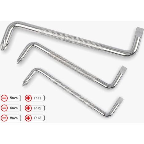 Coude tournevis 3 pièces S type Z mini double usage clé croix retournevis de tournevis en vrac (1/5)