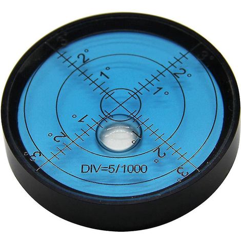 Niveau à bulle rond de haute précision, bulle à bulle de précision, bulle à bulle noire, eau bleue (1/5)