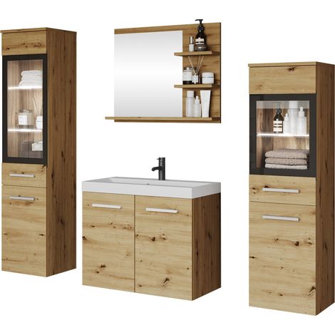 Conjunto de mueble de baño Scientia IV, Roble Artisan