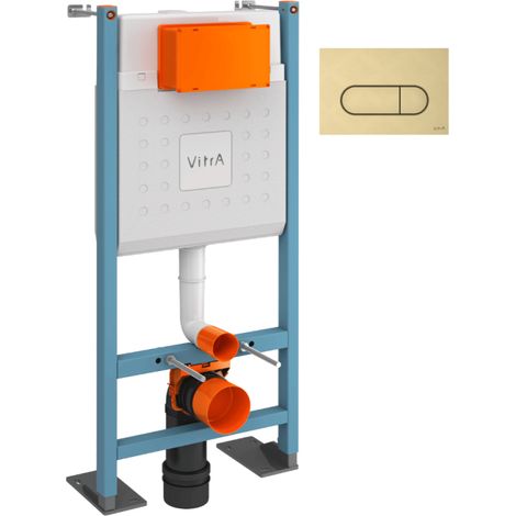 Bâti-support VITRA V-Fix Core auto-portant + Plaque Root Round Or brossée