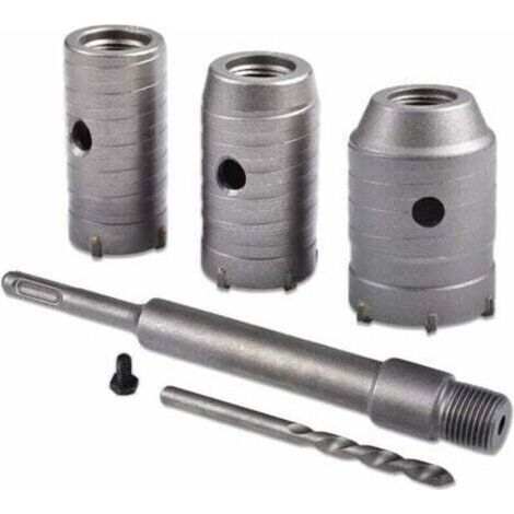 Scie à Cloche Trépan, diamètre 30mm, 40mm, 50mm Set de Scies Cloches, Trépan Béton 350 mm SDS Plus Tige d'Extension ​Pointe en Carbure de Tungstène, Scie Cloche pour Brique Pierre Béton Ciment