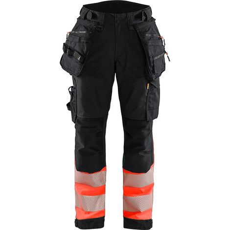 Pantalon softshell haute visibilité classe 1 femme 7114 - Noir/Rouge fluo L - FR(44) - SE(C42) - Standards