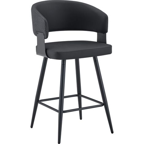 Chaise de salle à manger rembourrée moderne avec dossier et accoudoirs, chaise de restaurant minimaliste pour la maison, la cuisine, l'hôtel, le showroom, style milieu de siècle (1/5)