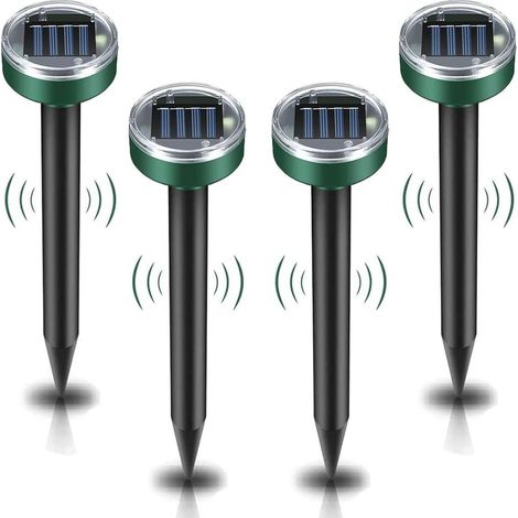 Répulsif solaire à ultrasons pour taupes – Lot de 4 – IP65 étanche – Couverture jusqu'à 700 m² – Écologique et sans produits chimiques (1/5)