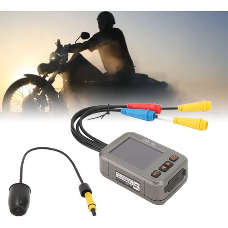 Caméra embarquée pour moto, double enregistrement avant et arrière, 1080p, double objectif grand angle de 150° (unité principale livrée avec batterie intégrée), GPS non inclus. (1/5)
