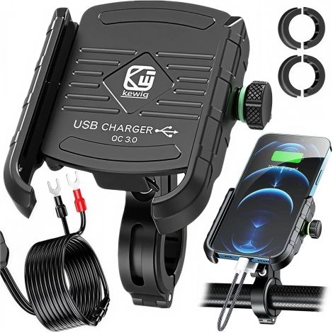 Kewig KWG-M8 Motorrad-Handyhalterung mit QC 3.0-Ladegerät (1/5)