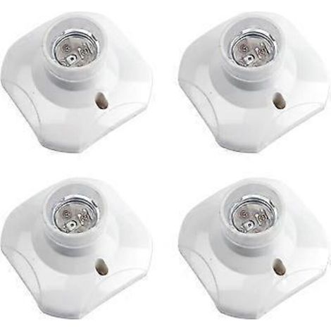 Douille de plafond à visser E27, douille de garage E27, 220-240 V CA, support de douille pour ampoule LED, culot E27 pour plafonnier, douille de lampe en plastique blanc pour fixation murale (1/5)