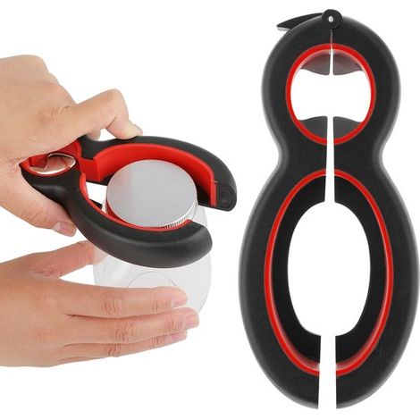 Apribottiglie multifunzione 6 in 1 - Dotato di apri barattoli e apri lattine - 1 pezzo - Acciaio inossidabile (1/5)