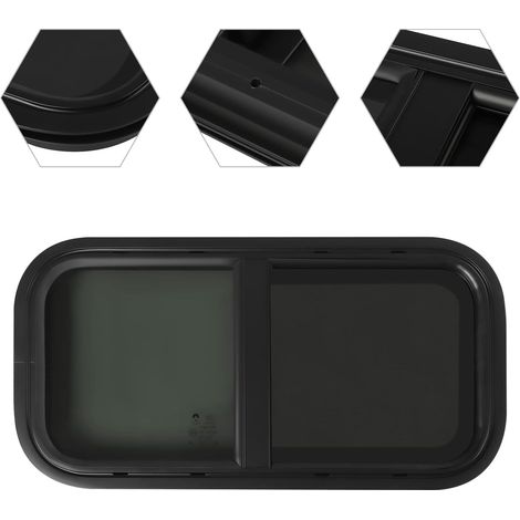 Finestra per Camper laterale per camper a proiezione Camping-car Finestra scorrevole erazione 700 x 400 mm Vetro temperato con zanzariera Finestra camper Dimmerabile Sostitutive