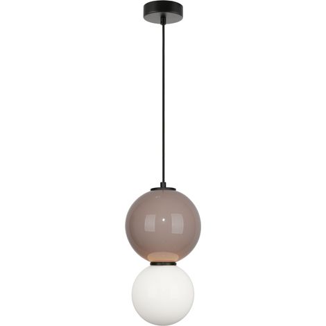 Lampada sospensione moderna bronzo/bianco 2 Ø18 LED 6W Italux (1/5)