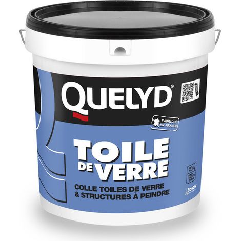 Colle spéciale toile de verre – Prête à l'emploi – Incolore au séchage – Collage final très résistant – Système de coloris rose – Quelyd (1/2)