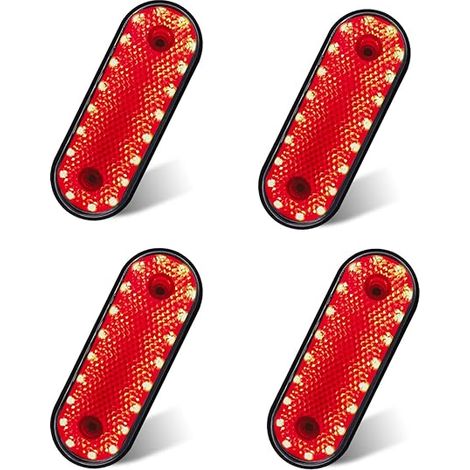 4.6Inch Feux de Position LED 24V 20LED Feu de Position Latéral Feux de Gabarit LED Éclairage Côté Indicateur de Dégagement pour Remorque/Camion/Bateau rouge (1/5)