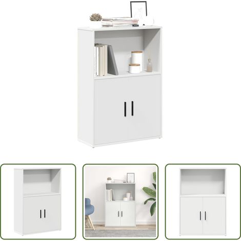 Bibliothèque -  Bibliothèque blanc 60x24x85 cm bois d'ingénierie (1/5)