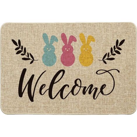 1 Tapis de sol, motif lapin de Pâques, camion fleuri, intérieur et extérieur, entrée, couloir (1/5)