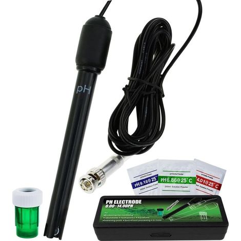 Électrode pH longue 300cm avec prise BNC – Plage de mesure 0-14 pH – Pour tests en laboratoire, aquariums et hydroponie - 0-14pH (1/5)