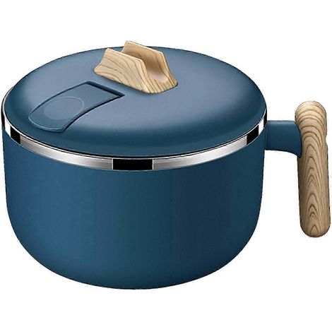 Edelstahl-Ramen-Schüssel, Schnellkochtopf für Ramen, Suppenschüssel, Nudelschüssel für Wandern, Reisen, Picknicks, Zuhause, Sofortkochen-Blue (1/5)