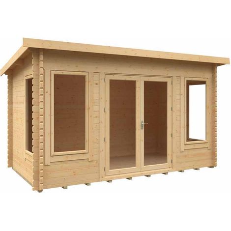 14x8w The Hatfield 44mm Cabin - L415 x W235 x H232.8 cm - Solid Wood/Softwood/Pine - Natural