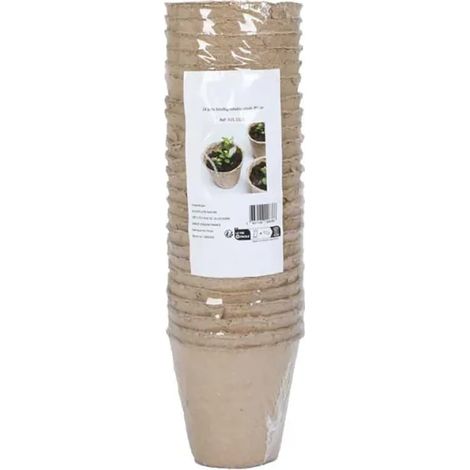 24 Pots Biodégradables Ronds Ø8 cm pour Semis et Culture