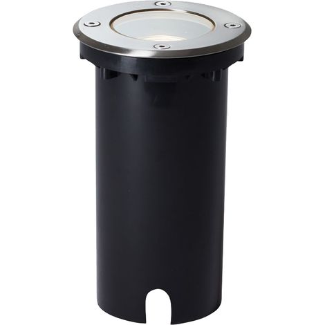 Brilliant Itch Bodenleuchte Außen IP67 - Bodeneinbauleuchte Edelstahl 11 cm für Garten & Einfahrt - GU10 - LED geeignet - Leuchtmittel nicht enthalten - Ø11 cm x 17,5 cm