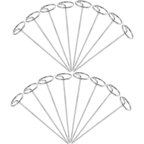 Lot de 20 piquets de jardin robustes en acier galvanisé, agrafes paysagères métalliques en forme de U pour fixer toiles, clôtures et tuyaux d'irrigation, installation facile (1/5)