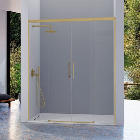 Frontal de ducha 2 Fijos + 2 Puertas Correderas 182-186  cm URBAN Dorado (1/5)