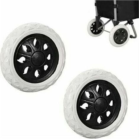 Roues de caddie en caoutchouc 2 pièces Roues en plastique avec mousse 3.5D x 16W x 16H cm Roulement silencieux pour chariots (1/5)