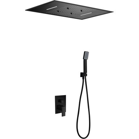 Imex - Columna Ducha Empotrada con Grifo Negro Serie Sumatra