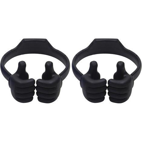 Support de téléphone portable, noir, 45 x 95 x 115 mm, support d'affichage à 2 plateaux, support de bureau pour smartphone (1/5)