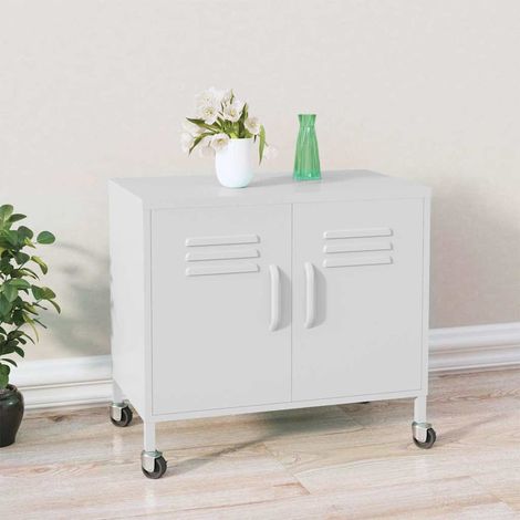 336269 vidaXL Storage Cabinet White 60x35x56 cm Steel (1/5)